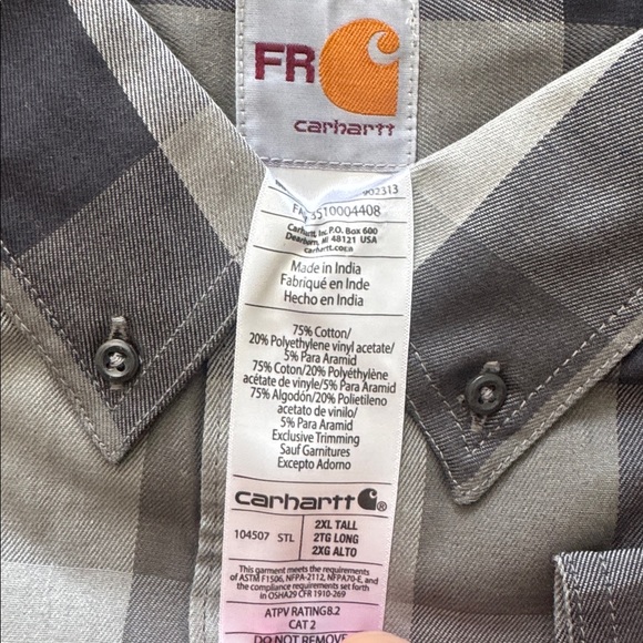 NWT Carhartt FR Flame Resistant 2XL Cat 2 Force Rugged Flex Original Fit Twill - Picture 7 of 9